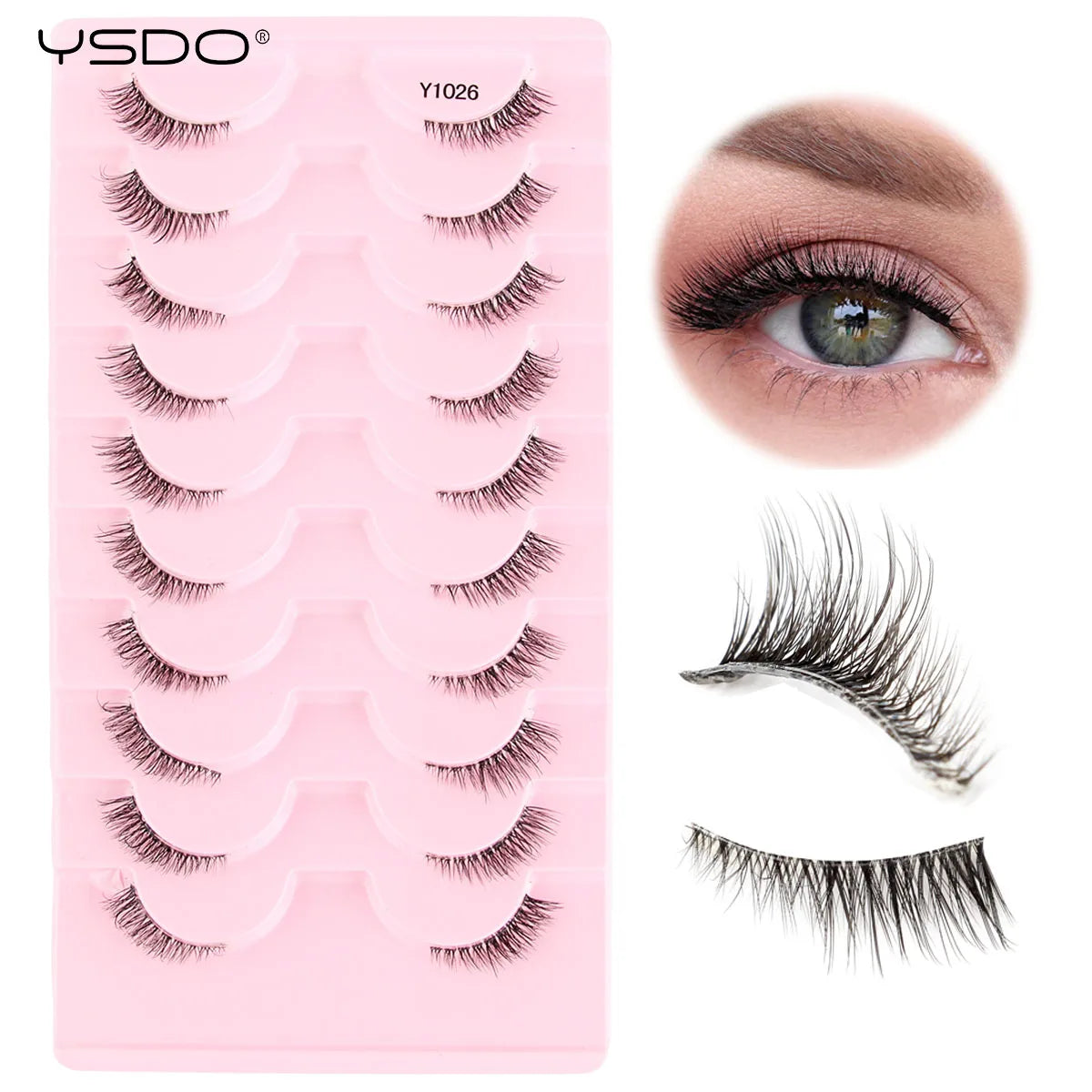 New Fox Half Eyelashes 3/10 Pairs 3D Mink Lashes Natural Eyelash Extension Cat Eye Eyelashes Makeup Tools faux Cils maquiagem - Blinksy